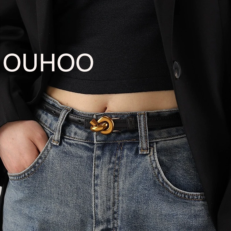 Fashion Women Belt Jeans Slim Belts Vintage Gold Buckle Cowhide Belt Tidy Decorative Skirt Casual Versatile
Fashion Women Belt Jeans Slim Belts Vintage Gold Buckle Cowhide Belt Tidy Decorative Skirt Casual Versatile