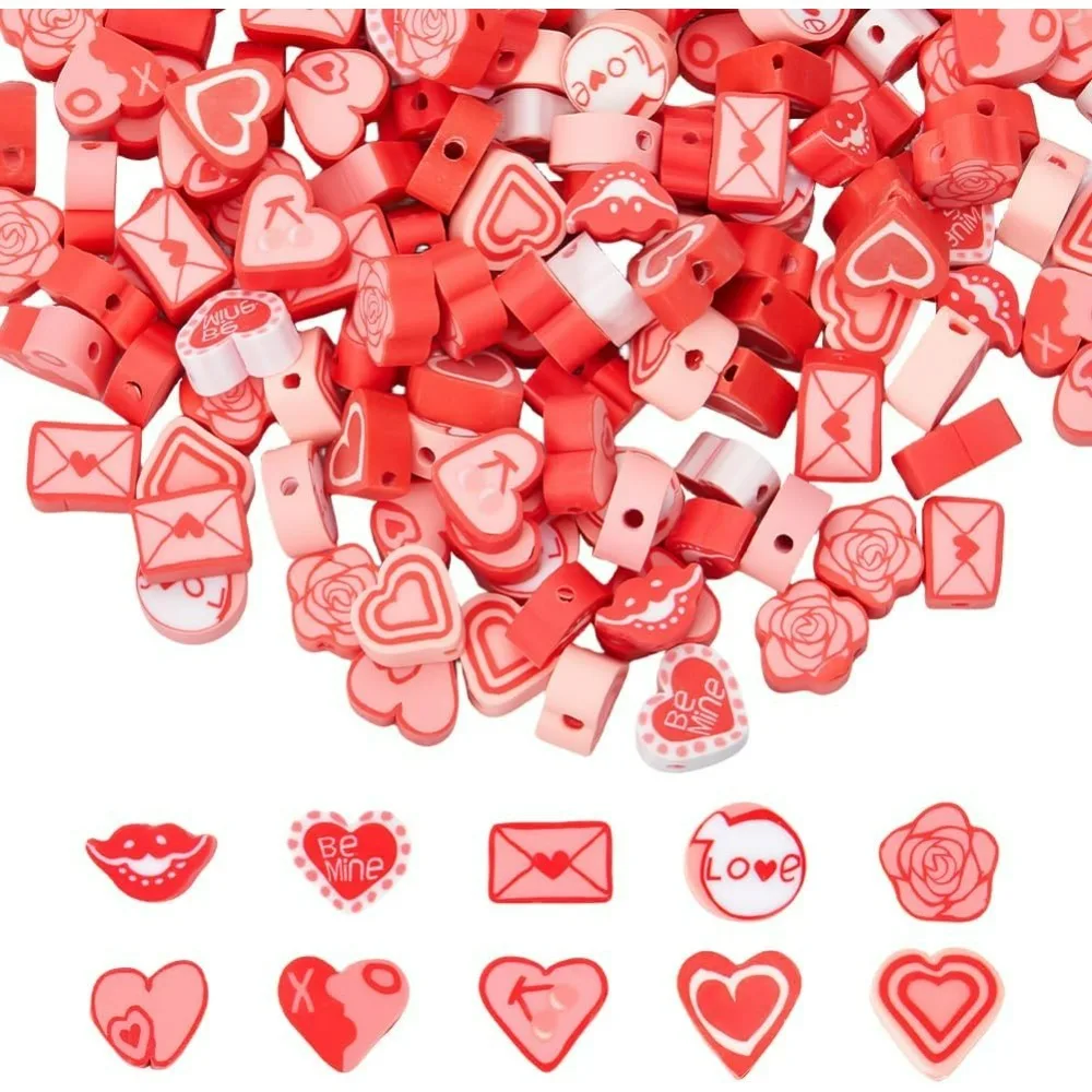 1 Box 200Pcs Valentines Clay Beads Valentines Day Heart Polymer Clay Charms Pink Romantic Rose Flower Spacer Loose Beads
1 Box 200Pcs Valentines Clay Beads Valentines Day Heart Polymer Clay Charms Pink Romantic Rose Flower Spacer Loose Beads