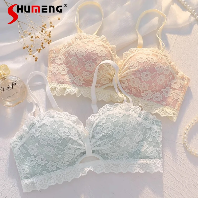 Strapless Sexy Lace Bra Set for Women Push Up Small Chest Sexy Wireless Intimates Female Japanese Style Solid Brief Suits
Strapless Sexy Lace Bra Set for Women Push Up Small Chest Sexy Wireless Intimates Female Japanese Style Solid Brief Suits