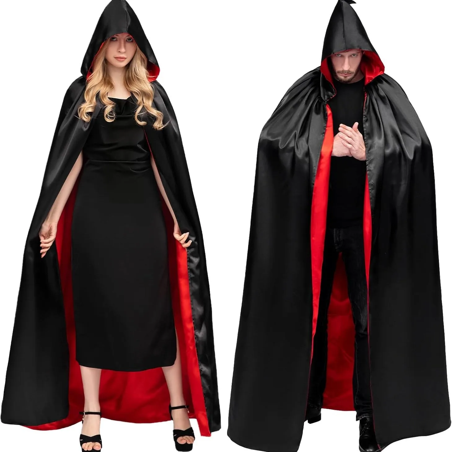 Halloween Double-Sided Black And Red Hooded Cloak Cosplay Adult Stage Performance Outfit with Pointed Hat Hooded Robe
Halloween Double-Sided Black And Red Hooded Cloak Cosplay Adult Stage Performance Outfit with Pointed Hat Hooded Robe