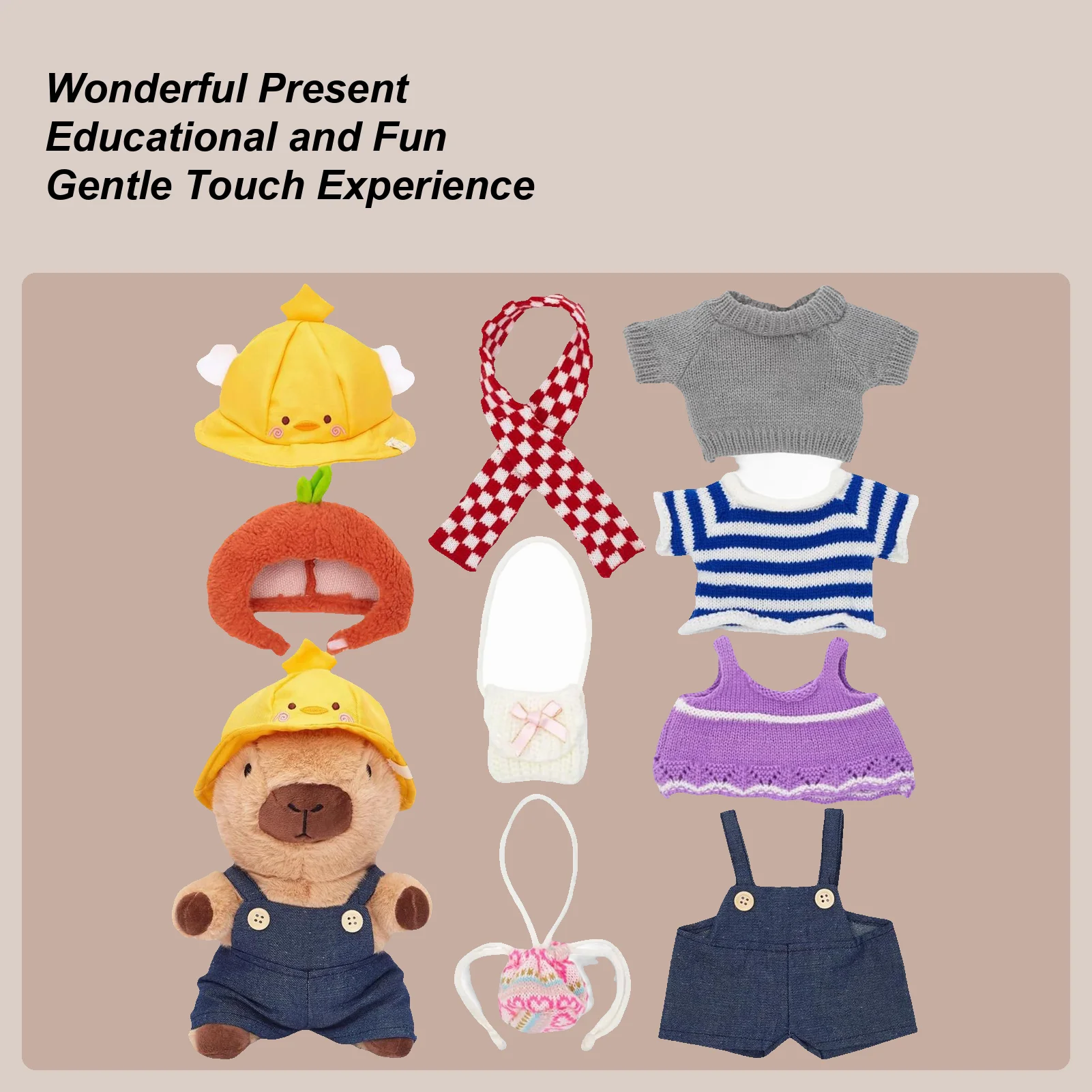 Capybara Plush with Clothes 25cm Plush Comforting Toy Soft Animal Dolls for Kids Teens Adults Collectors Bedroom Living Room
Capybara Plush with Clothes 25cm Plush Comforting Toy Soft Animal Dolls for Kids Teens Adults Collectors Bedroom Living Room