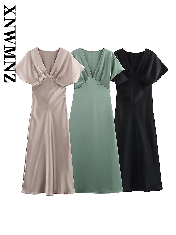 XNWMNZ 2025 Summer New Woman's Trendy V-Collar Satin Midi Skirt Dresses Edgy Woman Side Zipper Dress Regular Fit Sleeveless Top
XNWMNZ 2025 Summer New Woman's Trendy V-Collar Satin Midi Skirt Dresses Edgy Woman Side Zipper Dress Regular Fit Sleeveless Top