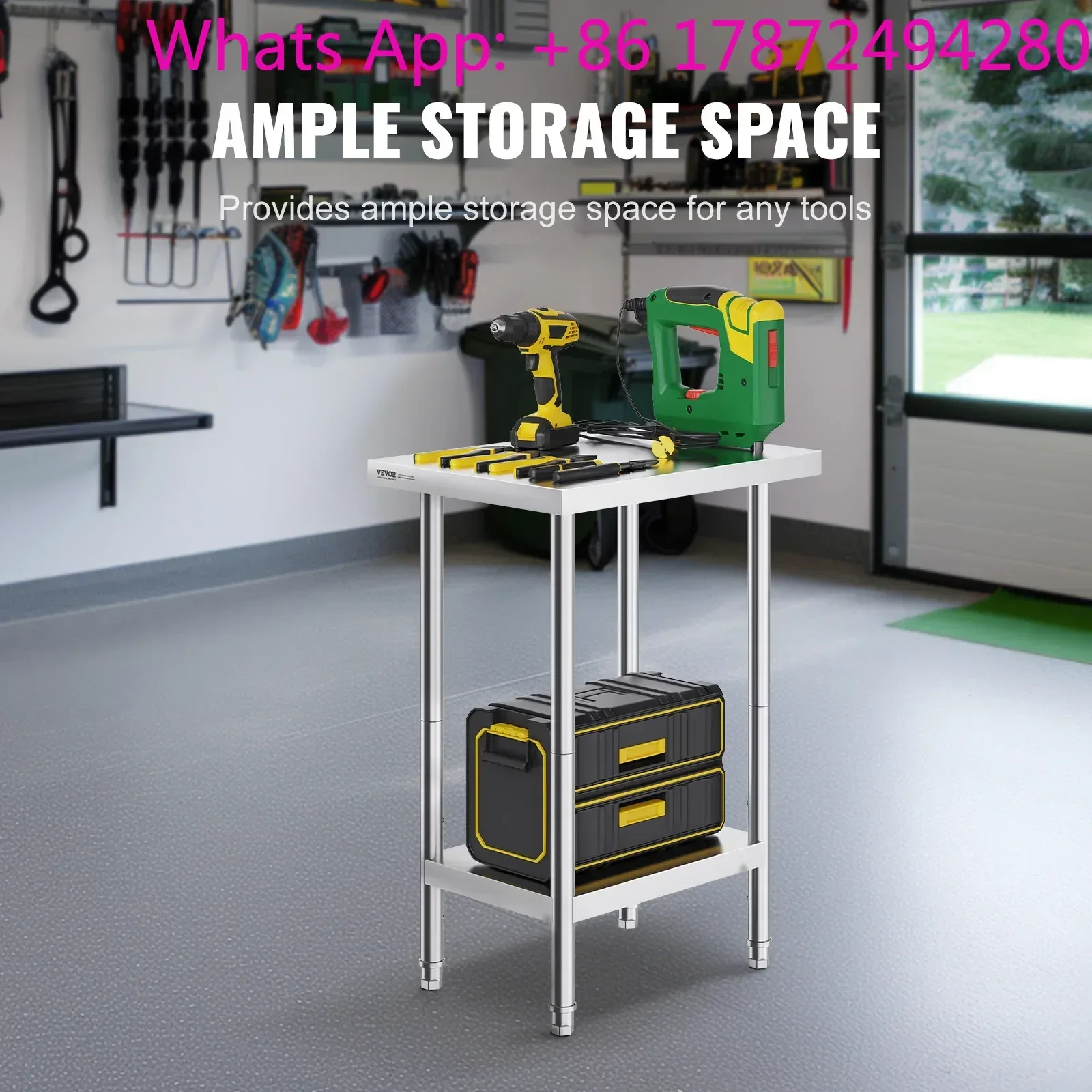 Stainless Steel Prep Table High Load Bearing with Undershelf Commercial Workstation for Kitchen Garage Restaurant Backyard
Stainless Steel Prep Table High Load Bearing with Undershelf Commercial Workstation for Kitchen Garage Restaurant Backyard