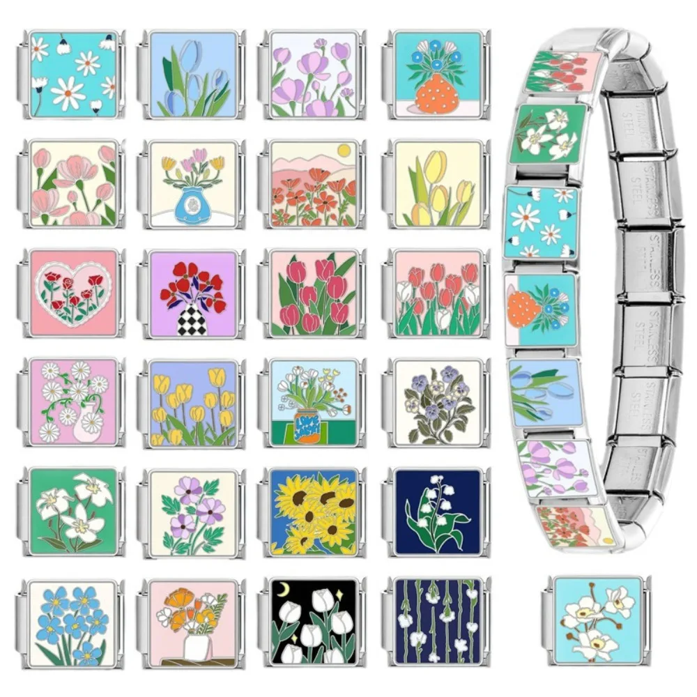 New Stainless Steel Module Bracelet Accessories Flower Retro Charm Bracelet Link DIY Italian Charm Link Gift
New Stainless Steel Module Bracelet Accessories Flower Retro Charm Bracelet Link DIY Italian Charm Link Gift