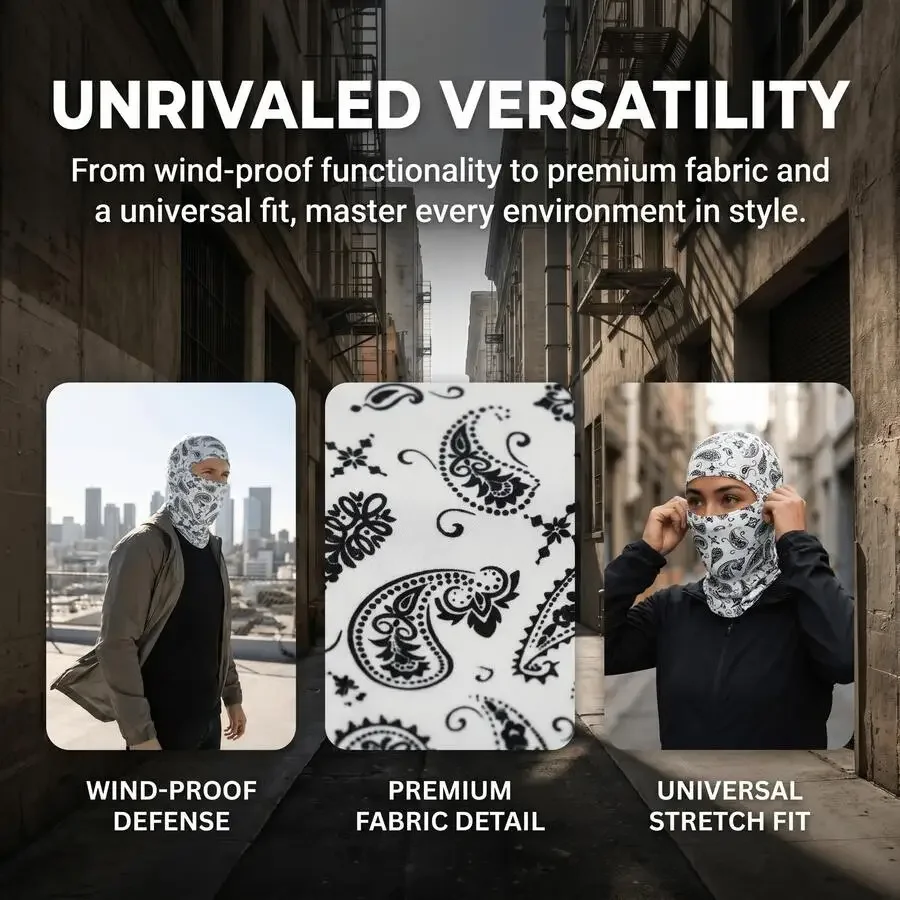 3-In-1 Paisley Print Balaclava Breathable Full Face Mask For Motorcycle Cycling UV Sun Dust Protection Unisex
3-In-1 Paisley Print Balaclava Breathable Full Face Mask For Motorcycle Cycling UV Sun Dust Protection Unisex