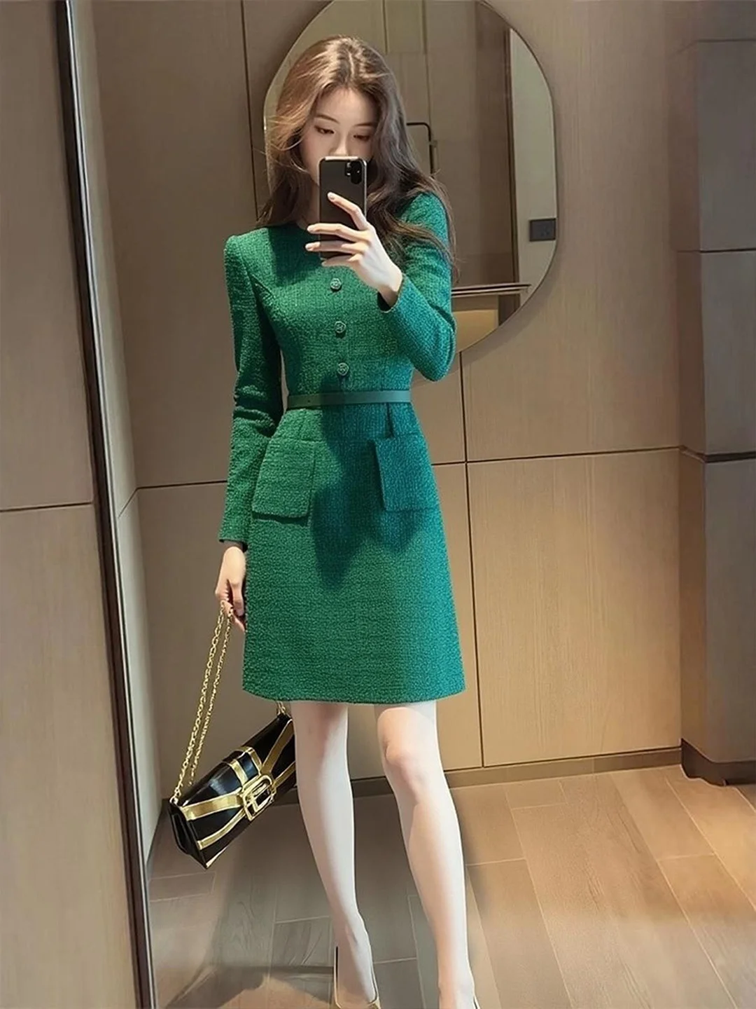 Ele een Dr Unique Spring Faion Commute Sle A-Line Skirt Long Sve round Neline Important Ocn Wear
Ele een Dr Unique Spring Faion Commute Sle A-Line Skirt Long Sve round Neline Important Ocn Wear