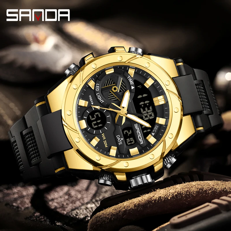 Men's Multifunctional Outdoor Waterproof Electronic Watch Digital Wristwatches SANDA 3313 Student Fashion Trend Military Style
Men's Multifunctional Outdoor Waterproof Electronic Watch Digital Wristwatches SANDA 3313 Student Fashion Trend Military Style