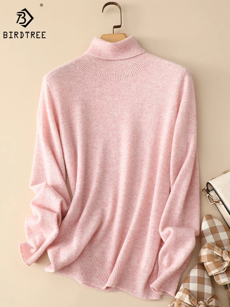 Birdtree 30%Cashmere 70%Wool Pullover Women High Neck Solid Sweet Simple Comfortable Warm Casual Sweater Fall Winter T3N003QD
Birdtree 30%Cashmere 70%Wool Pullover Women High Neck Solid Sweet Simple Comfortable Warm Casual Sweater Fall Winter T3N003QD