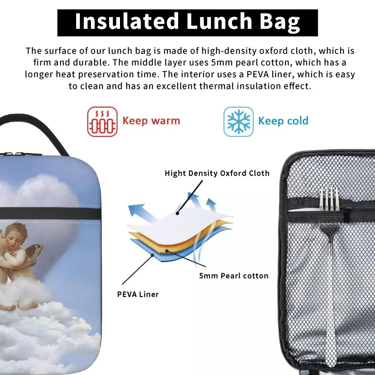 Lunch Bags for Outdoor Picnic Renaissance Cherub Leakproof Thermal Cooler Bento Box Women Kids
Lunch Bags for Outdoor Picnic Renaissance Cherub Leakproof Thermal Cooler Bento Box Women Kids