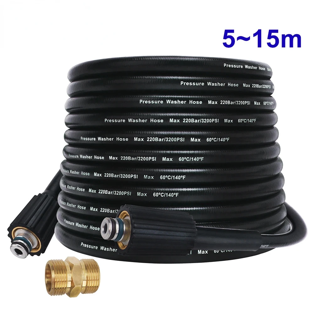 1/4" * 220bar 3200psi Pressure Washer Hose High Pressure Hose Cord Pipe CarWash Hose Water Cleaning Extension Hose M22-pin 14/15
1/4" * 220bar 3200psi Pressure Washer Hose High Pressure Hose Cord Pipe CarWash Hose Water Cleaning Extension Hose M22-pin 14/15