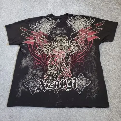 xzavier fashionable casual short-sleeved double-sided oversized printed cotton top Affliction street personality retro clothes
xzavier fashionable casual short-sleeved double-sided oversized printed cotton top Affliction street personality retro clothes