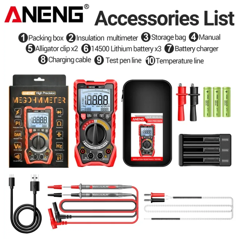 AnNeng MH17 Multi functional Voltage Measuring Instrument Fully Automatic Identification High Precision Electrical Maintenance
AnNeng MH17 Multi functional Voltage Measuring Instrument Fully Automatic Identification High Precision Electrical Maintenance