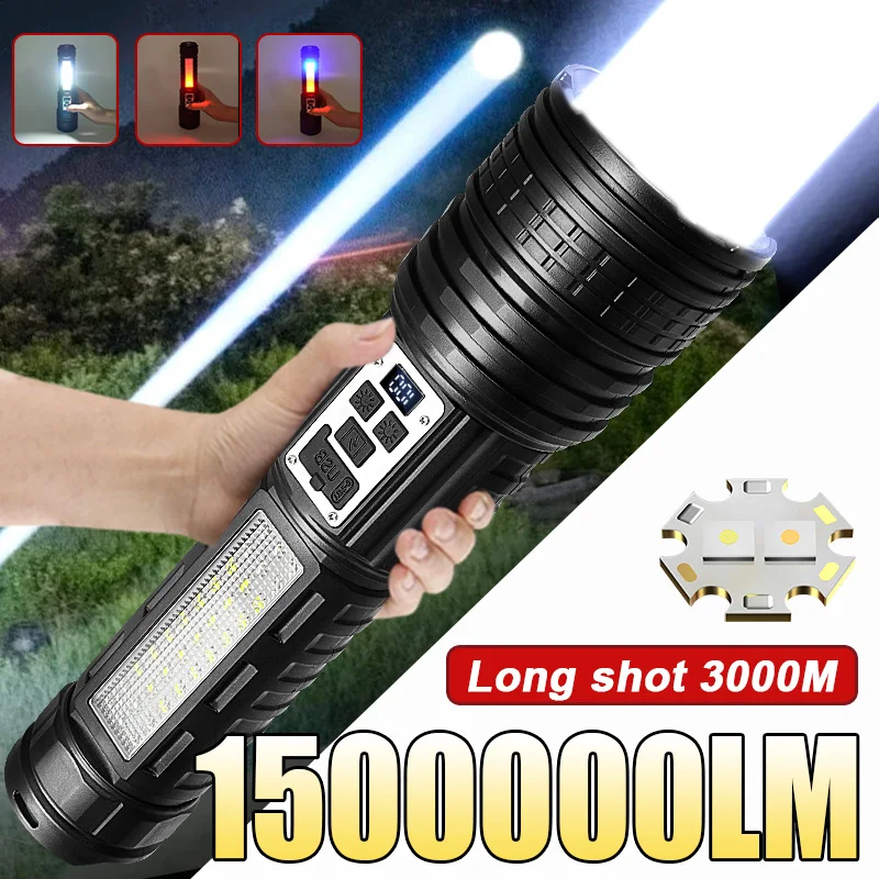 Ultra Powerful 300W LED Flashlight 1500000LM Super Bright Lantern Outdoor Lights Tactical Flashlights Rechargeable Lamp Fishing
Ultra Powerful 300W LED Flashlight 1500000LM Super Bright Lantern Outdoor Lights Tactical Flashlights Rechargeable Lamp Fishing