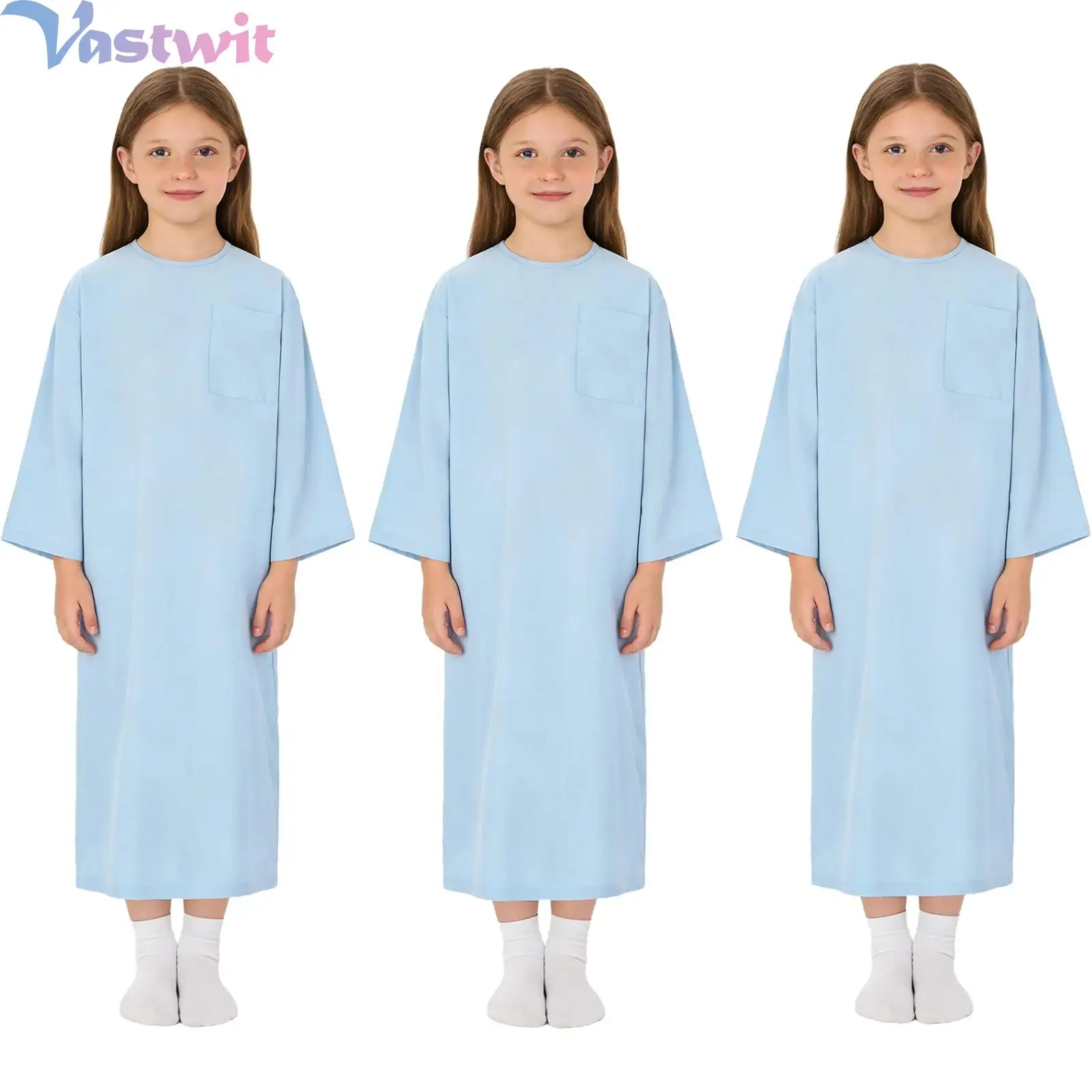 3pcs Kids Boys Girls Special Needs Adaptive Clothing Long Sleeve Split Hook-and-loop Medical Patient Nursing Gown with Pocket
3pcs Kids Boys Girls Special Needs Adaptive Clothing Long Sleeve Split Hook-and-loop Medical Patient Nursing Gown with Pocket