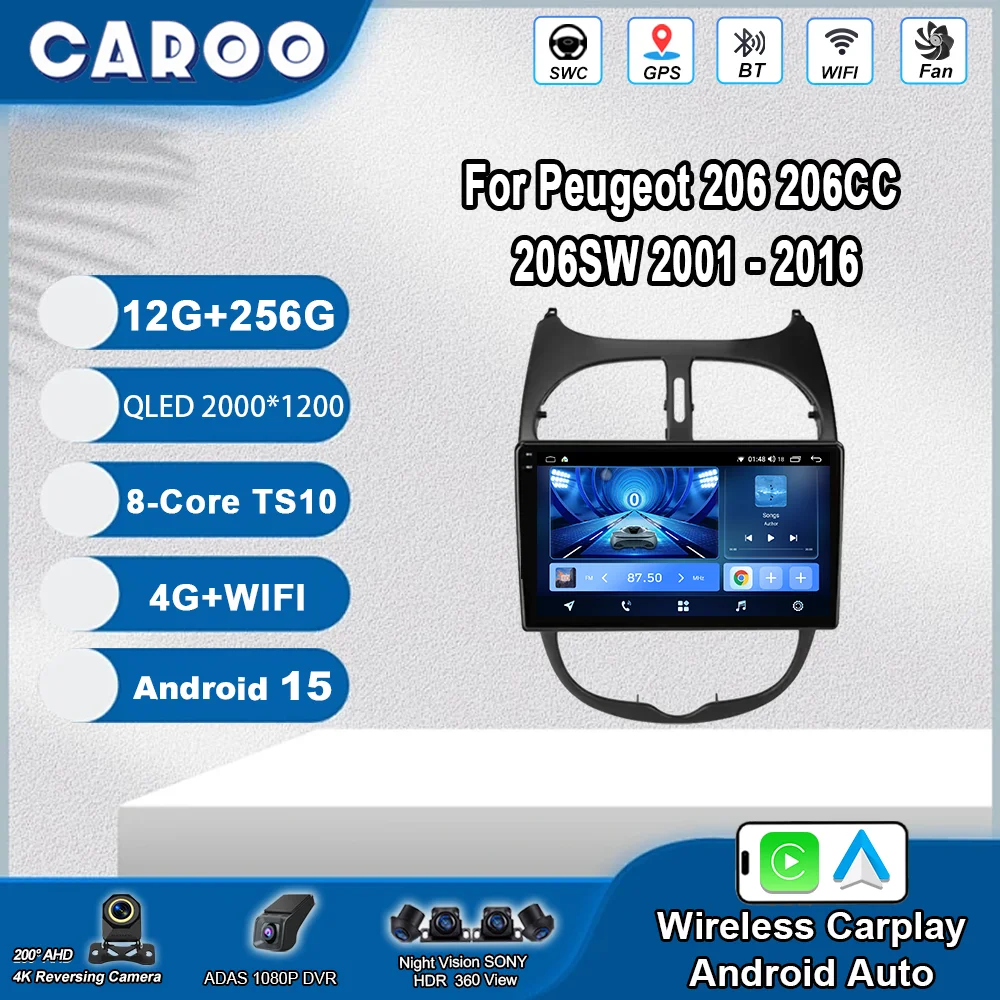 Android 15 For Peugeot 206 206CC 206SW 2001 -2016 Auto Radio Stereo Multimedia Video Player Navigation GPS Head Unit NO 2Din 4G
Android 15 For Peugeot 206 206CC 206SW 2001 -2016 Auto Radio Stereo Multimedia Video Player Navigation GPS Head Unit NO 2Din 4G