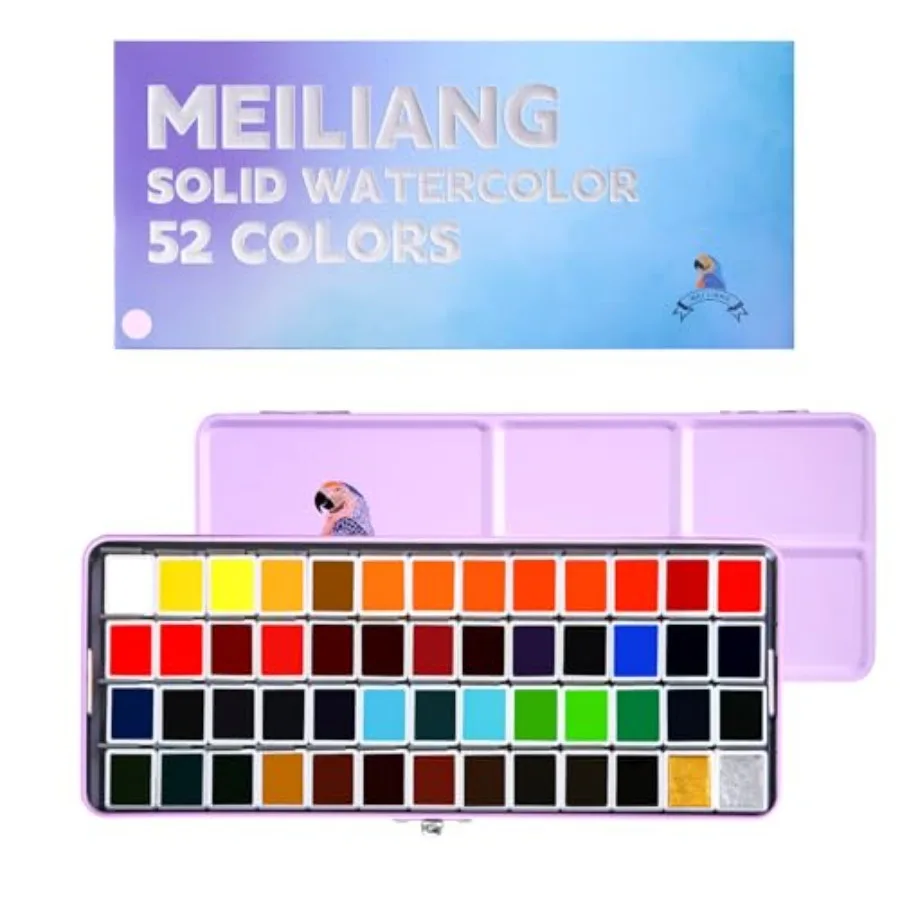 MeiLiang 52 Travel Watercolors Set, Watercolor Paint Set with Drawing Pencil, Paint Brushes, 5 Watercolor Paper, Sponge and Bla
MeiLiang 52 Travel Watercolors Set, Watercolor Paint Set with Drawing Pencil, Paint Brushes, 5 Watercolor Paper, Sponge and Bla