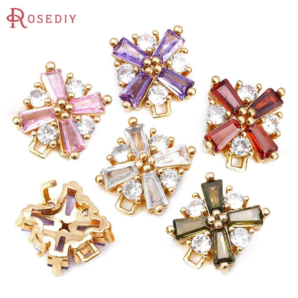 6PCS 18K Gold Color Brass Zircon 2 Holes Square Shape Cross Charms Pendants High Quality Diy Necklace Earrings Jewelry Making
6PCS 18K Gold Color Brass Zircon 2 Holes Square Shape Cross Charms Pendants High Quality Diy Necklace Earrings Jewelry Making