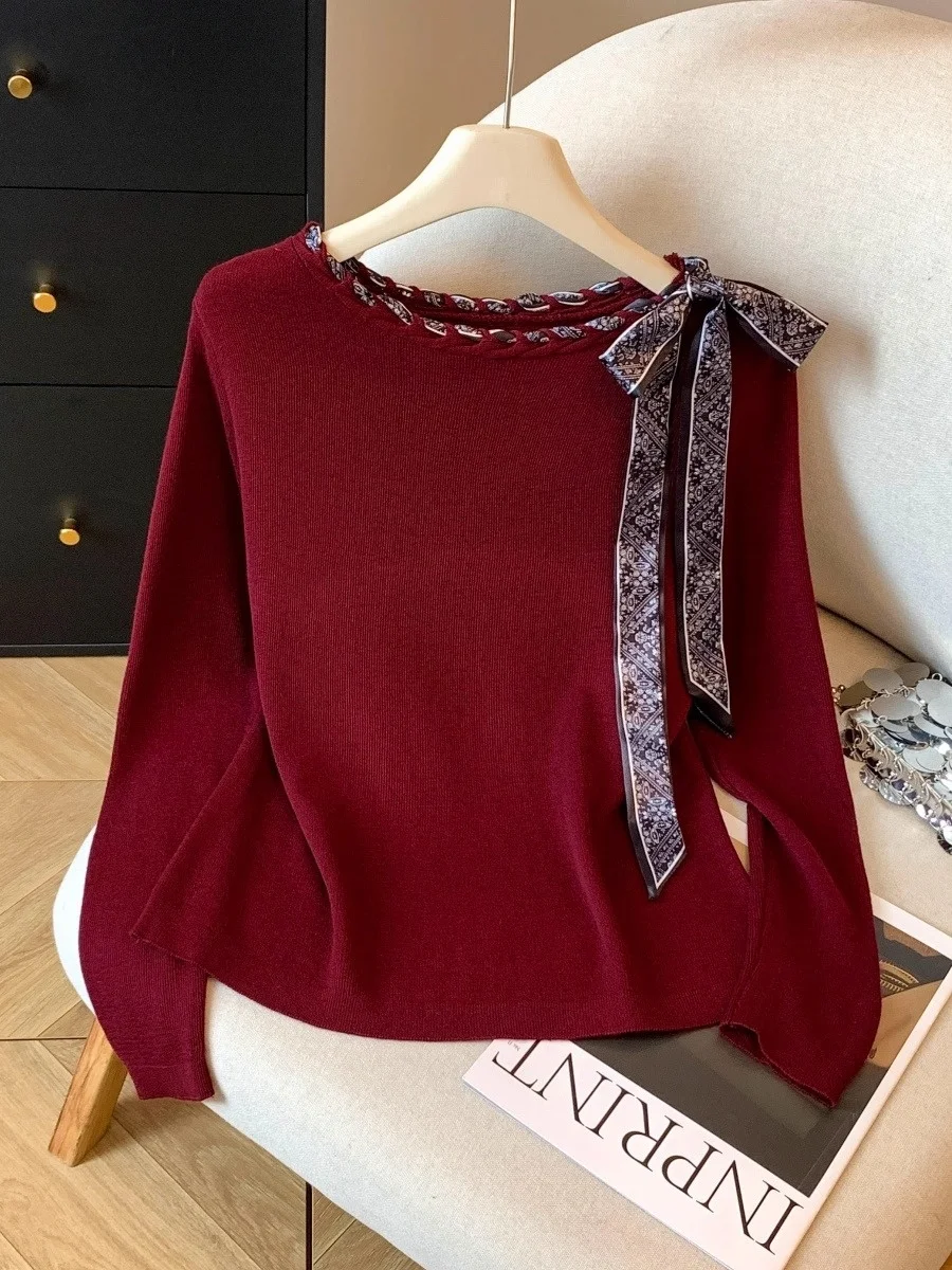 Retro Red Scarf Tied One oulder Long Sve Knitted Sweater Women's Autumn Winter Loose Slimming Top Soft Nylon Polyester F...
Retro Red Scarf Tied One oulder Long Sve Knitted Sweater Women's Autumn Winter Loose Slimming Top Soft Nylon Polyester F...