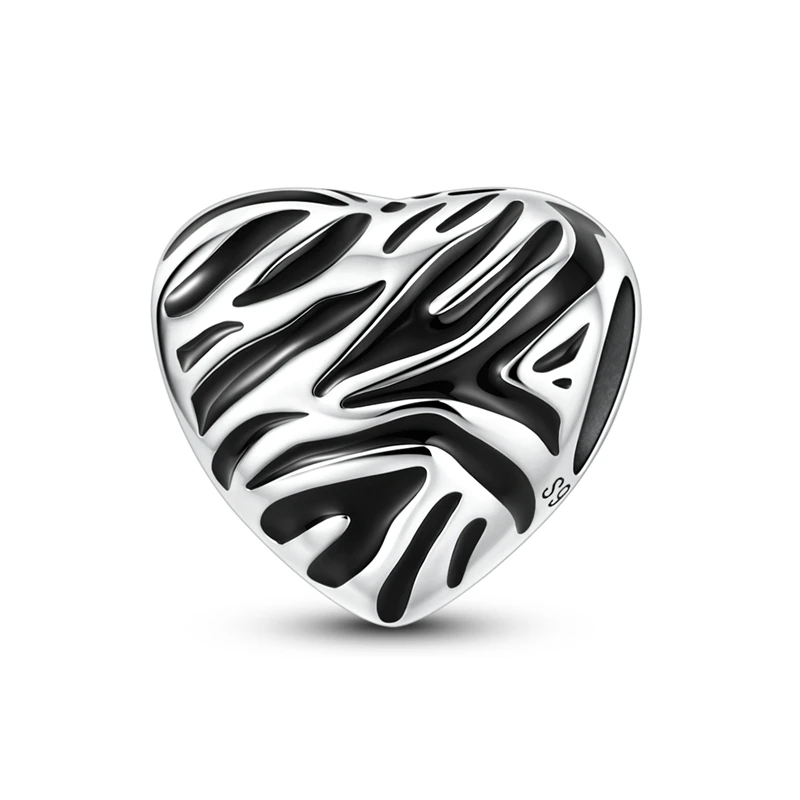 925 Sterling Silver Charms Bead CZ Zircon Zebra Striped Heart Dangle Fit Original Bracelet DIY Women Jewelry Gift
925 Sterling Silver Charms Bead CZ Zircon Zebra Striped Heart Dangle Fit Original Bracelet DIY Women Jewelry Gift