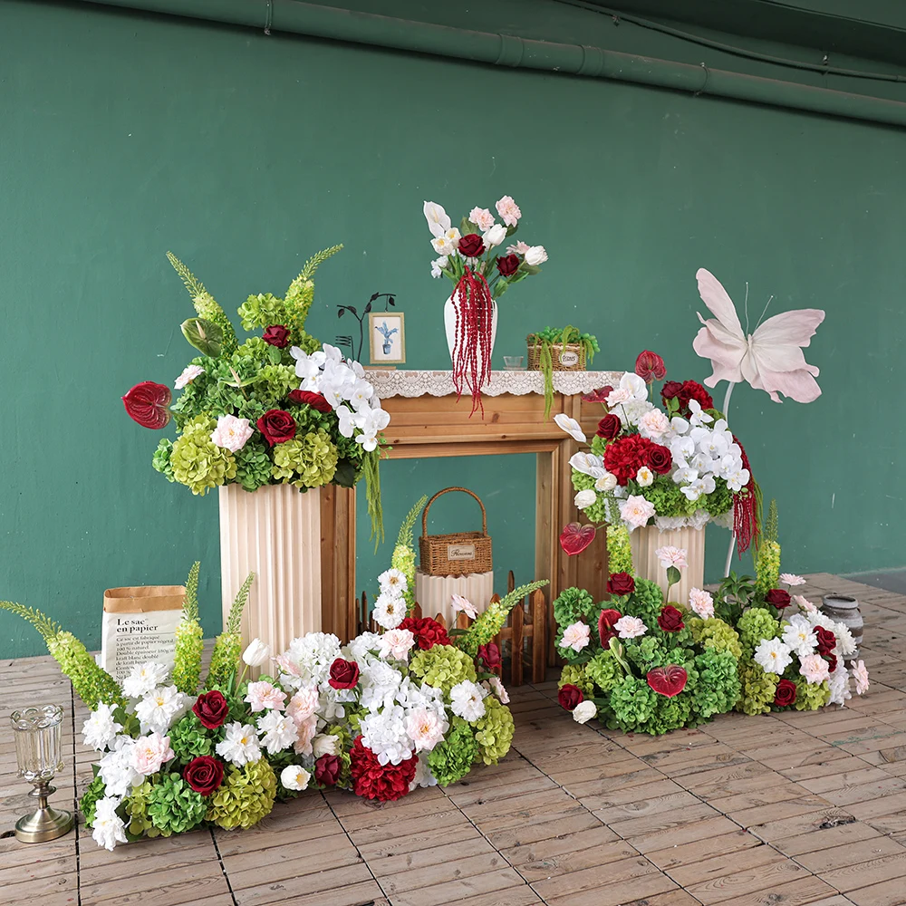 Элегантные шелковые искусственные зеленые и красные напольные цветочные композиции, универсальные для домашней семейной вечеринки, украшения свадебной вечеринки HY2865
Элегантные шелковые искусственные зеленые и красные напольные цветочные композиции, универсальные для домашней семейной вечеринки, украшения свадебной вечеринки HY2865