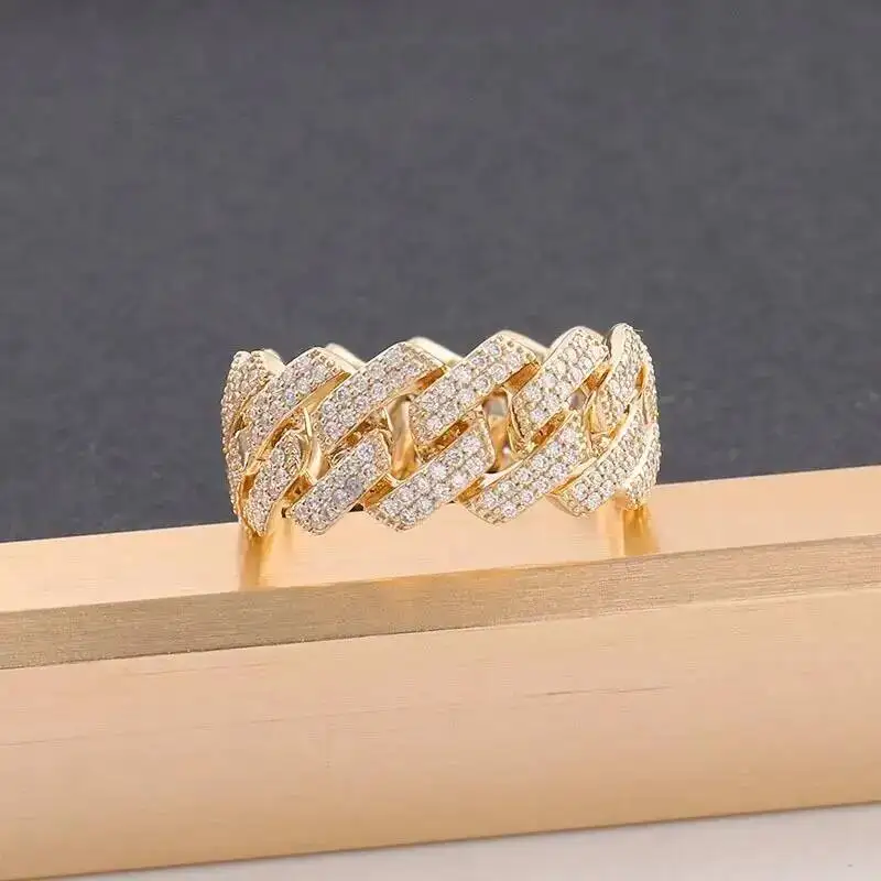 Luxury Fashion Fine Gem 10k Yellow Gold Solide Miami Iced Out Cuban Link Ring for Men Moissanite Rings
Luxury Fashion Fine Gem 10k Yellow Gold Solide Miami Iced Out Cuban Link Ring for Men Moissanite Rings