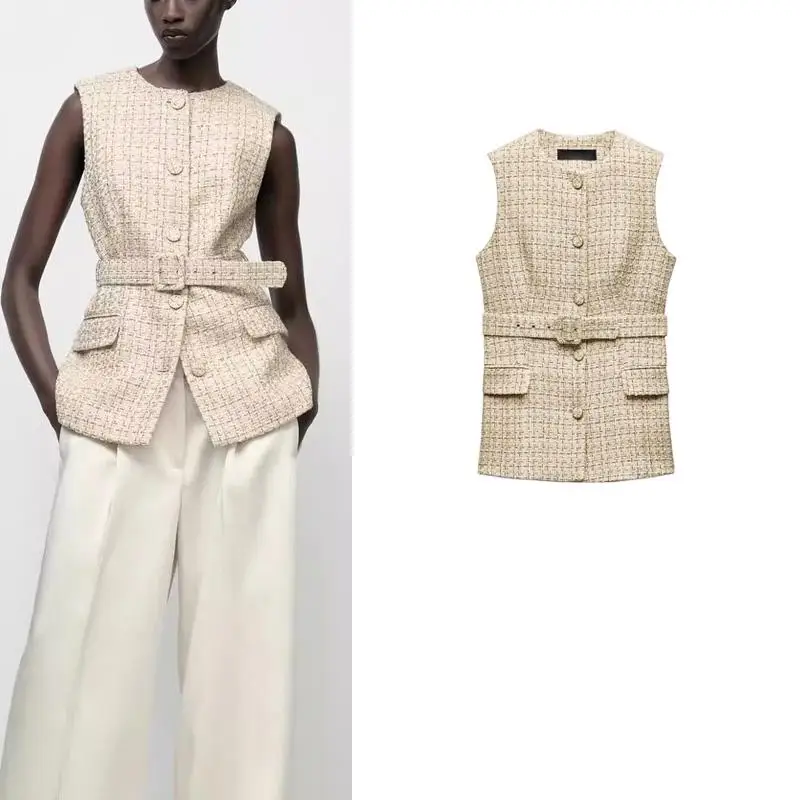 Autumn Winter New Women's Vest Belted Plaid Texture Svel Jaet 9208956 Faionable Small Fraance Sle Polyester Fiber
Autumn Winter New Women's Vest Belted Plaid Texture Svel Jaet 9208956 Faionable Small Fraance Sle Polyester Fiber