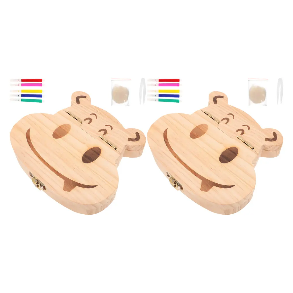 2 set Baby Teeth Storage Box Wooden Keepsake Container Tooth Holder Case Children Secure Lid Home
2 set Baby Teeth Storage Box Wooden Keepsake Container Tooth Holder Case Children Secure Lid Home