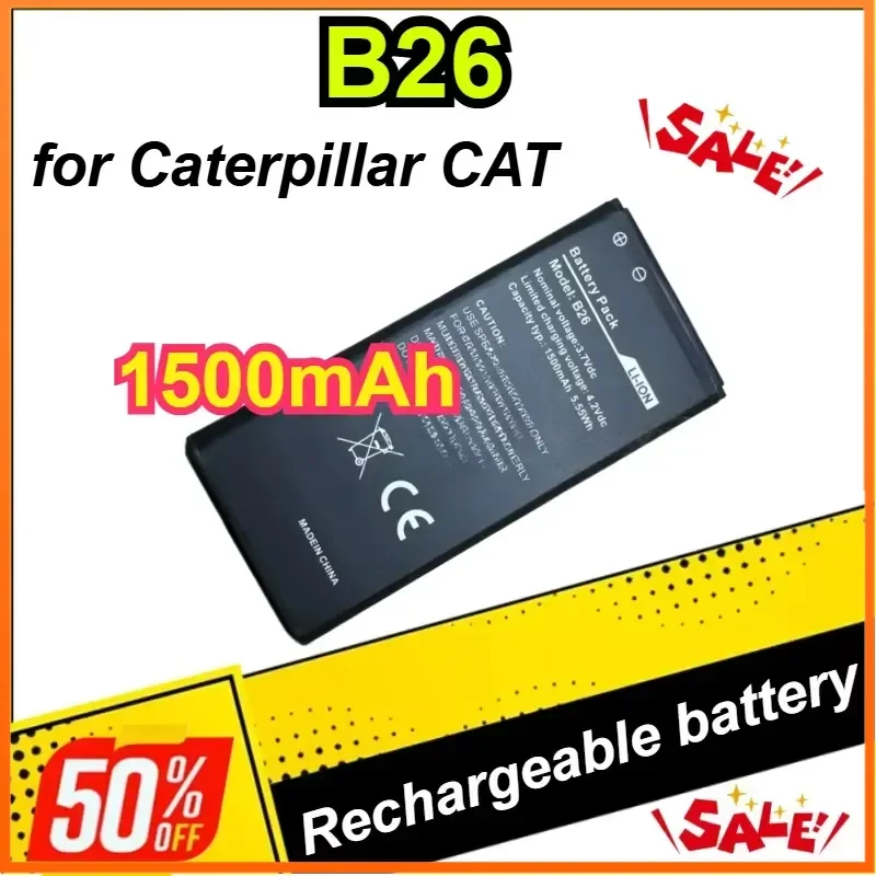 1500mAh Replacement Battery for Caterpillar CAT B26 Rugged Phone
1500mAh Replacement Battery for Caterpillar CAT B26 Rugged Phone
