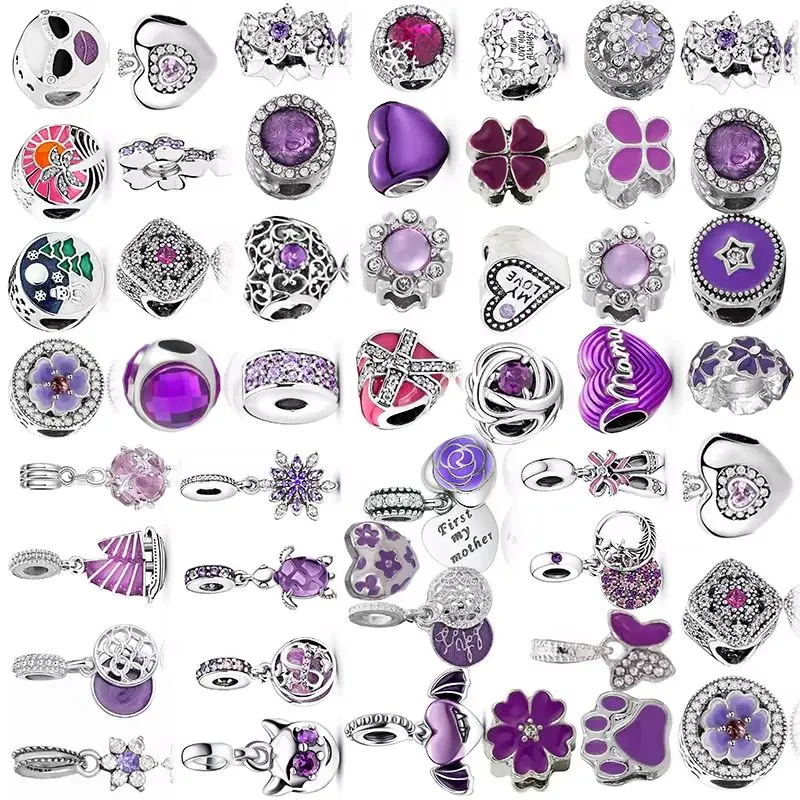 5pcs/10pcs Silver Plated Purple Charm Beads Bracelet Necklace For Women DIY Jewelry Accessorie Dropshipping
5pcs/10pcs Silver Plated Purple Charm Beads Bracelet Necklace For Women DIY Jewelry Accessorie Dropshipping 