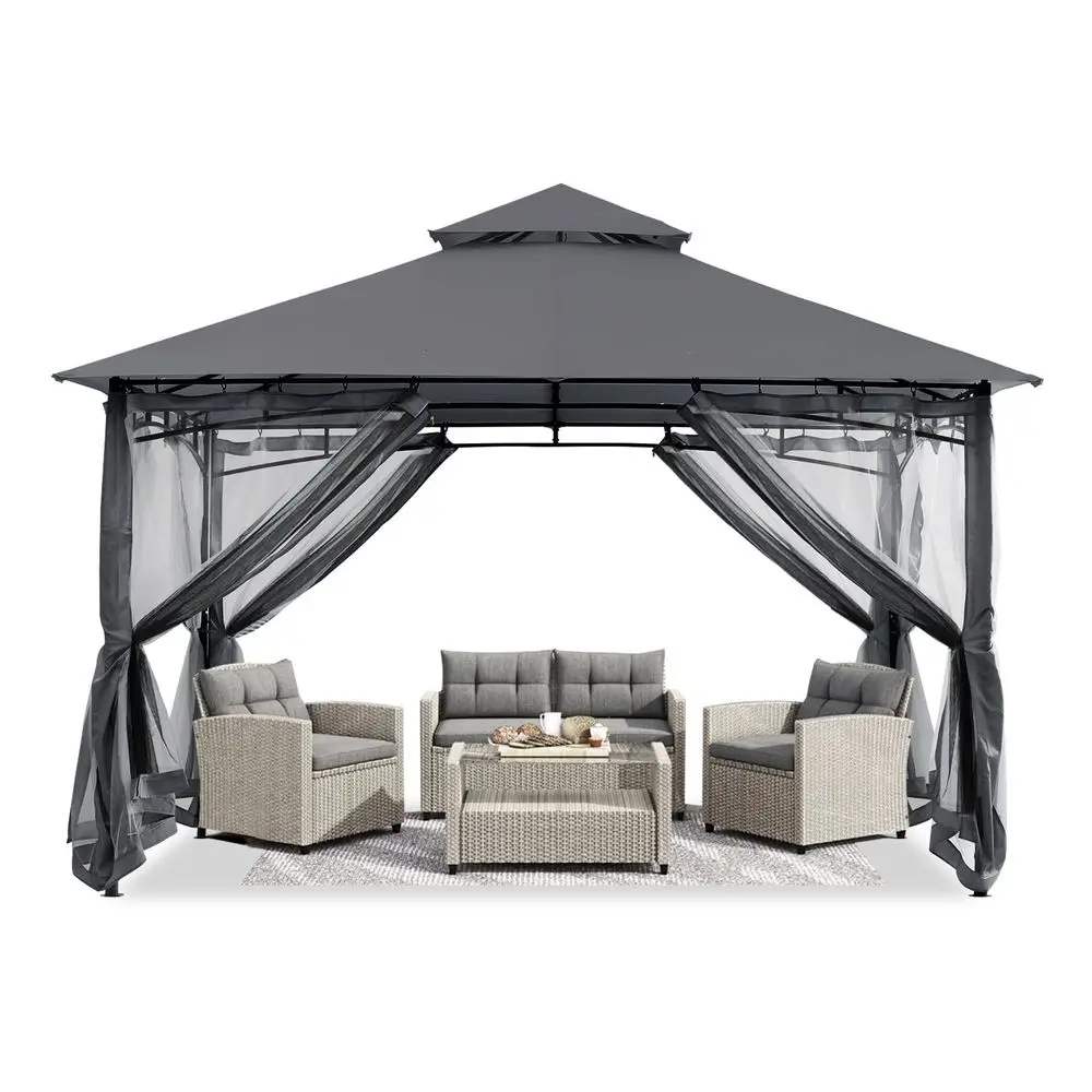 Gazebos for Patios 10x12 Outdoor Steel Frame Gazebo with Mosquito Netting for Lawn Backyard Garden Deck Dark Gray
Gazebos for Patios 10x12 Outdoor Steel Frame Gazebo with Mosquito Netting for Lawn Backyard Garden Deck Dark Gray
