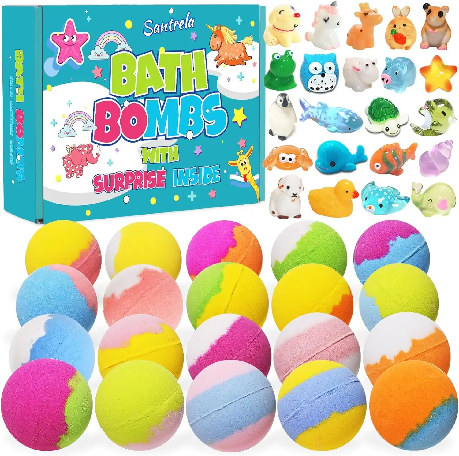 20 Pack Bath Bombs for Kids with Surprise Toys Inside, Handmade Fizzy Balls, Safe & Gentle, Fun Scents, Great Gift
20 Pack Bath Bombs for Kids with Surprise Toys Inside, Handmade Fizzy Balls, Safe & Gentle, Fun Scents, Great Gift