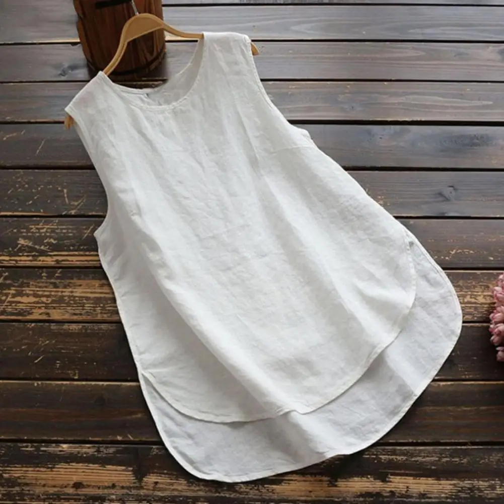 Women Casual Vest O-Neck Sleeveless Solid Color Loose Fit Tank Tops Summer Irregular Side Slit Hem Pullover Tops Ladies Clothes
Women Casual Vest O-Neck Sleeveless Solid Color Loose Fit Tank Tops Summer Irregular Side Slit Hem Pullover Tops Ladies Clothes