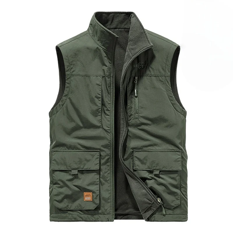 Autumn Winter Men's Fleece Double Sided Vest Plus Size Multi Pocket Stand Collar Outdoor Sports Casual Photography Warm Vest
Autumn Winter Men's Fleece Double Sided Vest Plus Size Multi Pocket Stand Collar Outdoor Sports Casual Photography Warm Vest