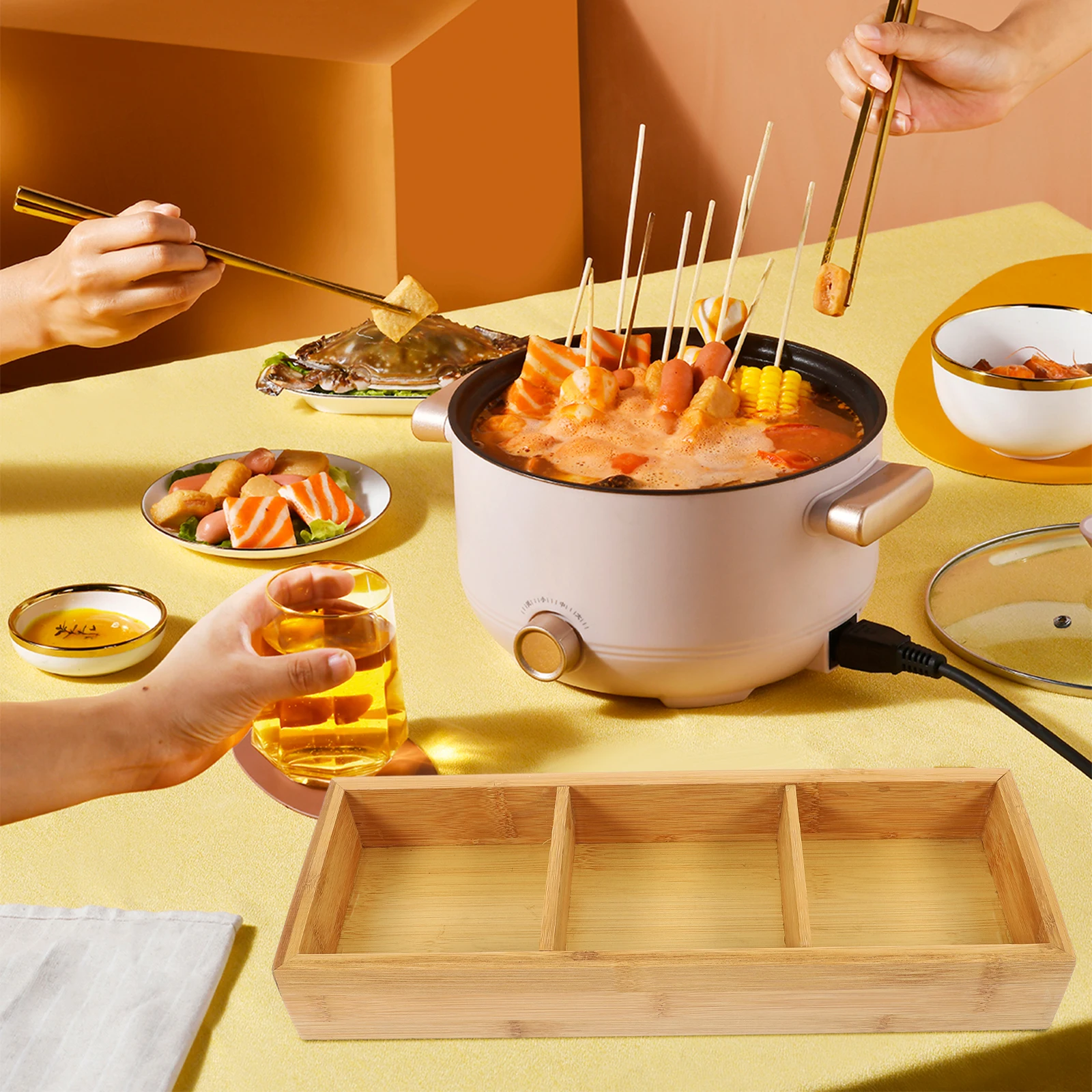 1pcs Bamboo Compartment Multi Household Food Tray Functional Food Tray Vegetable Grid Side Dish Dining Set Kitchen Utensils
1pcs Bamboo Compartment Multi Household Food Tray Functional Food Tray Vegetable Grid Side Dish Dining Set Kitchen Utensils