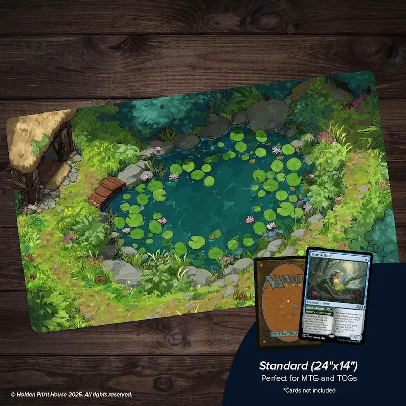 Коврик для стола с прудом Lily Pad, игровой коврик с мирной природой, игровой коврик Bloomburrow Chill, аксессуары для игрового коврика для мыши, коврики для мыши, коврик для клавиатуры
Коврик для стола с прудом Lily Pad, игровой коврик с мирной природой, игровой коврик Bloomburrow Chill, аксессуары для игрового коврика для мыши, коврики для мыши, коврик для клавиатуры