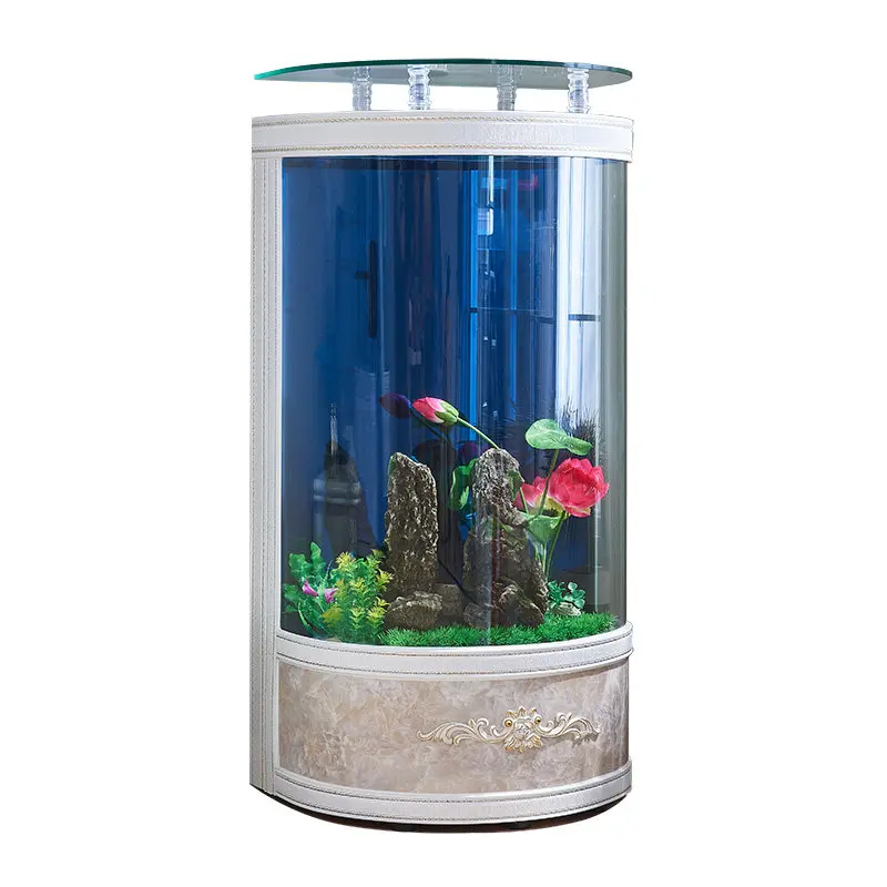 Fish tank living room household large medium and small floor glass aquarium ecological water-free goldfish tank
Fish tank living room household large medium and small floor glass aquarium ecological water-free goldfish tank