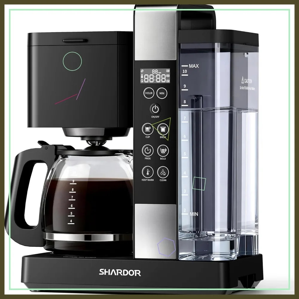 10-Cup Programmable Drip Coffee Maker with Adjustable Brew Strength, Keep-Warm & Pause Function, Removable 50oz Water Tank
10-Cup Programmable Drip Coffee Maker with Adjustable Brew Strength, Keep-Warm & Pause Function, Removable 50oz Water Tank