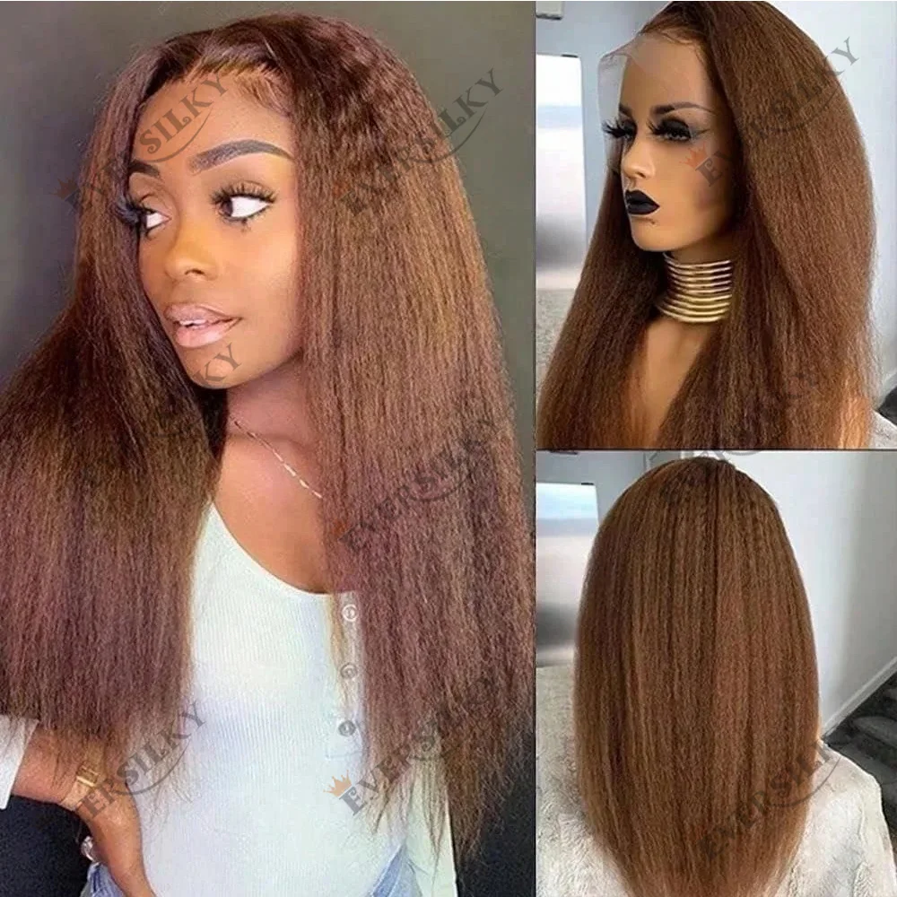 Chocolate Brown Glueless Kinky Straight Transparent 360 Lace Frontal Wigs Preplucked Human Hair Full Lace Wig 5x5 Lace Closure
Chocolate Brown Glueless Kinky Straight Transparent 360 Lace Frontal Wigs Preplucked Human Hair Full Lace Wig 5x5 Lace Closure