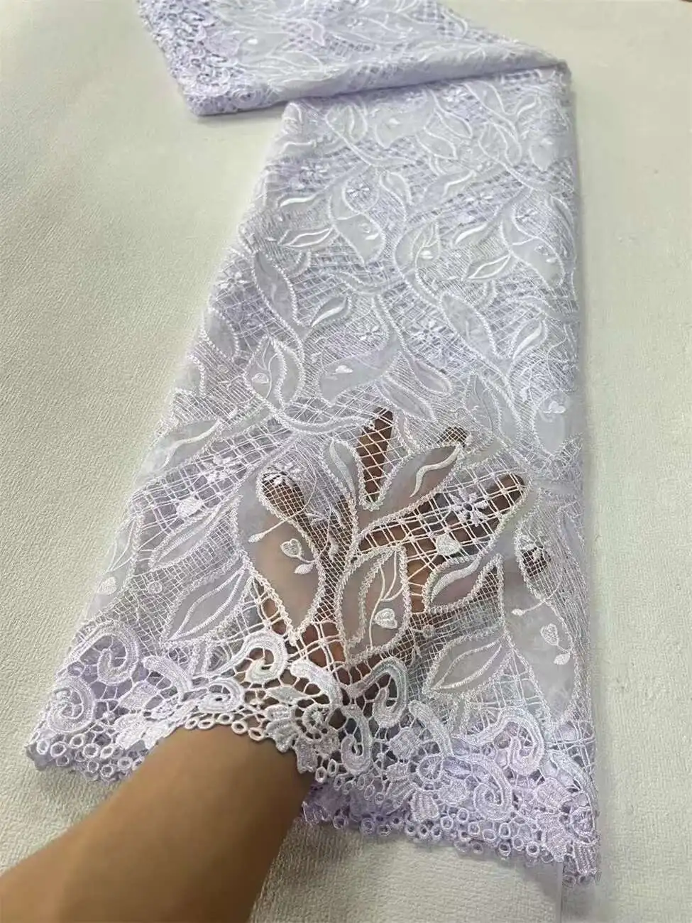 African Guipure Cord Lace Fabric 2025 New High Quality Nigerian Water-soluble Lace Fabrics 5 Yards for Wedding Dresses Party
African Guipure Cord Lace Fabric 2025 New High Quality Nigerian Water-soluble Lace Fabrics 5 Yards for Wedding Dresses Party