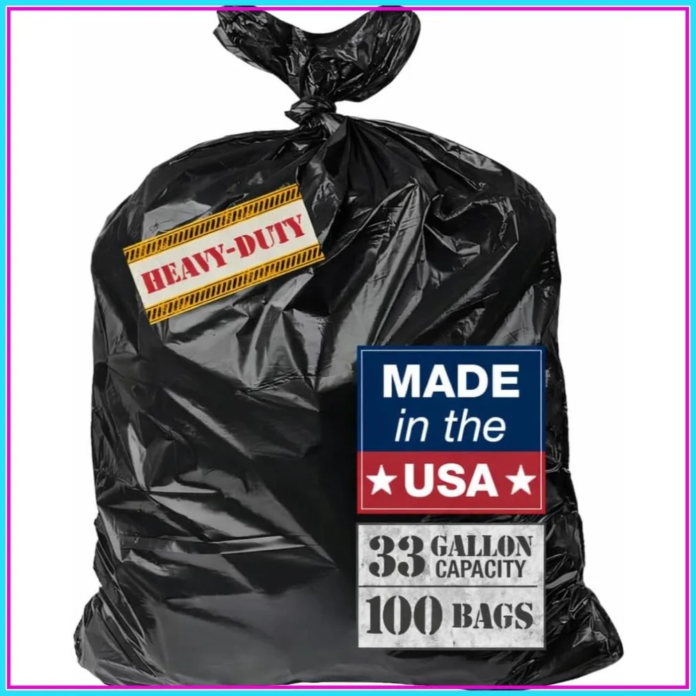 2.5 Mil Thick Heavy Duty Trash Bags, 100 Count – 32-33 Gallon for Outdoor Bins, Lawn & Commercial Use
2.5 Mil Thick Heavy Duty Trash Bags, 100 Count – 32-33 Gallon for Outdoor Bins, Lawn & Commercial Use