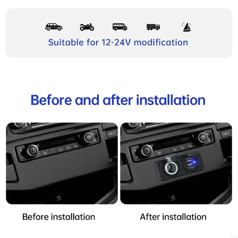 Multifunctional USB Socket Panel Quick Charge 12V-24V USB Socket Outlet Adapter for Car Boats Motorcycle Boats K1KF
Multifunctional USB Socket Panel Quick Charge 12V-24V USB Socket Outlet Adapter for Car Boats Motorcycle Boats K1KF