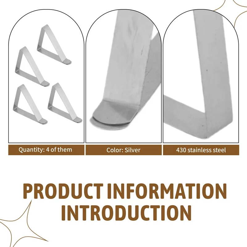 4 шт. зажимы для скатертей из нержавеющей стали, нескользящие регулируемые зажимы для скатертей, держатели для скатертей для вечеринок и пикников
4 шт. зажимы для скатертей из нержавеющей стали, нескользящие регулируемые зажимы для скатертей, держатели для скатертей для вечеринок и пикников