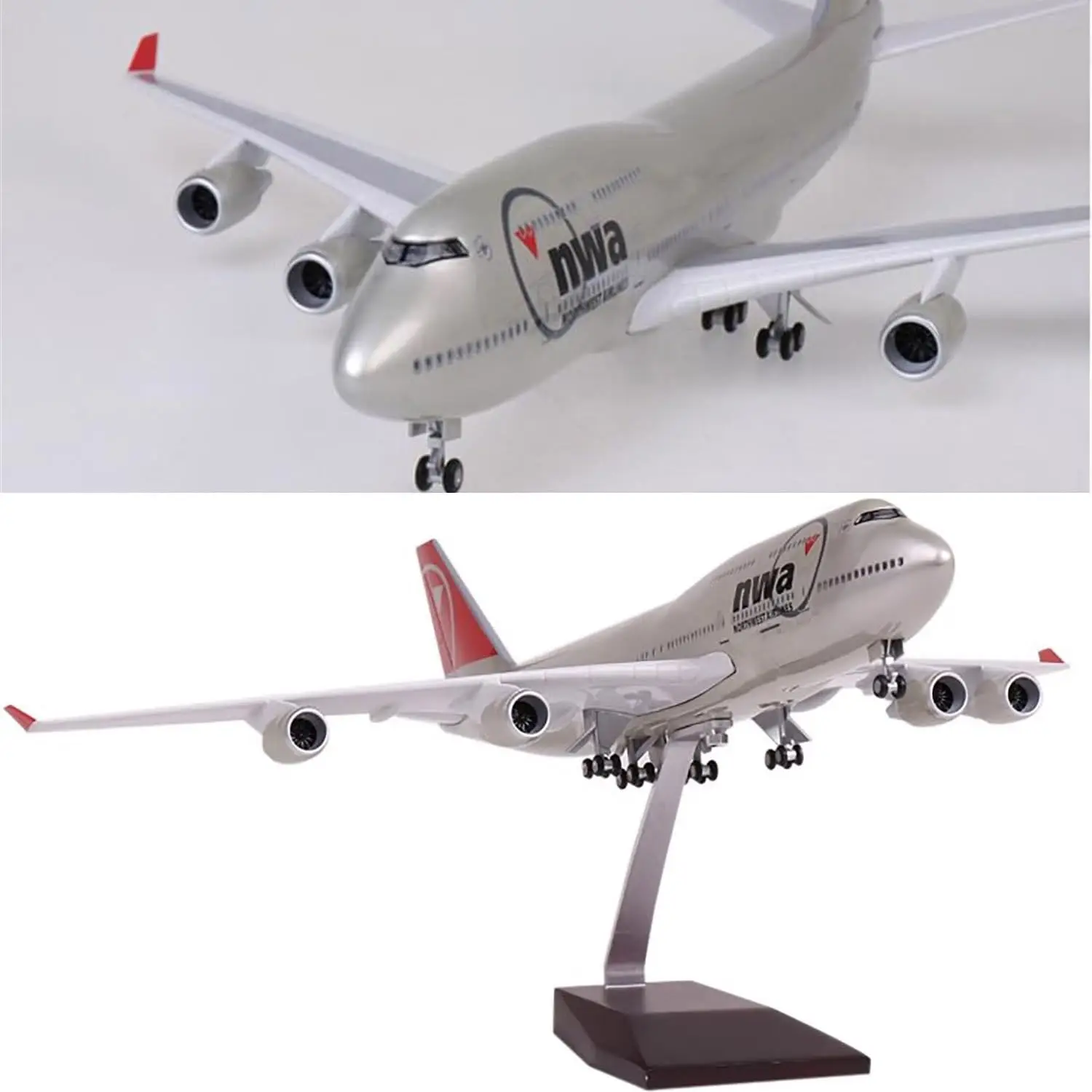 47CM American Northwest 747 Plane Model with Landing Gear Wheels Light(Touch or Sound Control) for Decoration or Display gift
47CM American Northwest 747 Plane Model with Landing Gear Wheels Light(Touch or Sound Control) for Decoration or Display gift