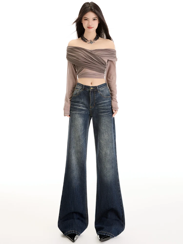 American Retro Low Waist Bell Bottom Jeans Women's Spring Autumn Loose Straight Wide Leg Pants Casual Wear Denim Jeans
American Retro Low Waist Bell Bottom Jeans Women's Spring Autumn Loose Straight Wide Leg Pants Casual Wear Denim Jeans