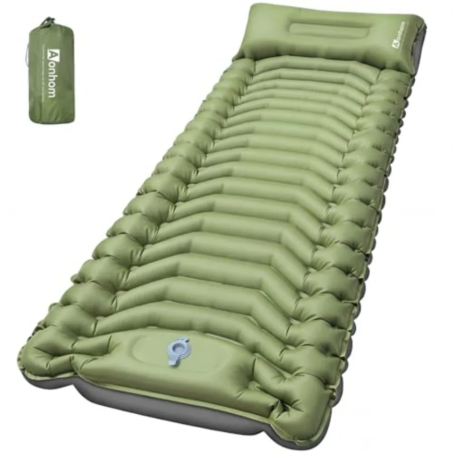 Camping Sleeping Pad, 4" Thick Ultralight Inflatable Sleeping Mat with Pillow and Built-in Pump, Camping Air Mattress for Backp
Camping Sleeping Pad, 4" Thick Ultralight Inflatable Sleeping Mat with Pillow and Built-in Pump, Camping Air Mattress for Backp