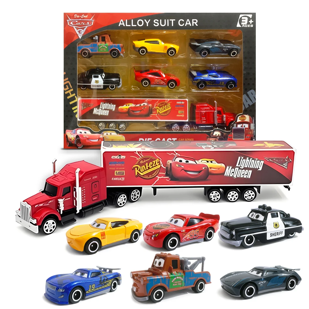 6/7/10Pcs Disney Pixar Cars Lightning McQueen Jackson Storm Cruz Ramirez Sheriff Mater Danny Swervez Mack Alloy Car Toy Set
6/7/10Pcs Disney Pixar Cars Lightning McQueen Jackson Storm Cruz Ramirez Sheriff Mater Danny Swervez Mack Alloy Car Toy Set