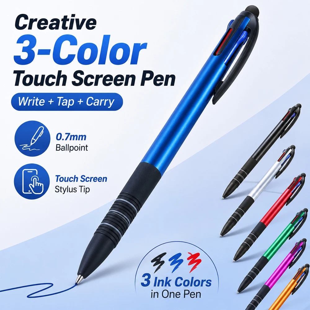 5/7Pcs 3-in-1 Multi-Color Ballpoint Pen with Phone Touch Screen Stylus, 0.7mm Retractable Pens for Office School Supplies
5/7Pcs 3-in-1 Multi-Color Ballpoint Pen with Phone Touch Screen Stylus, 0.7mm Retractable Pens for Office School Supplies