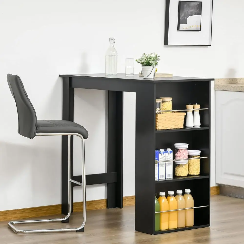 Counter Height Dining Table with 3 Storage Shelves for Kitchen, Dining, Living Room, Black
Counter Height Dining Table with 3 Storage Shelves for Kitchen, Dining, Living Room, Black