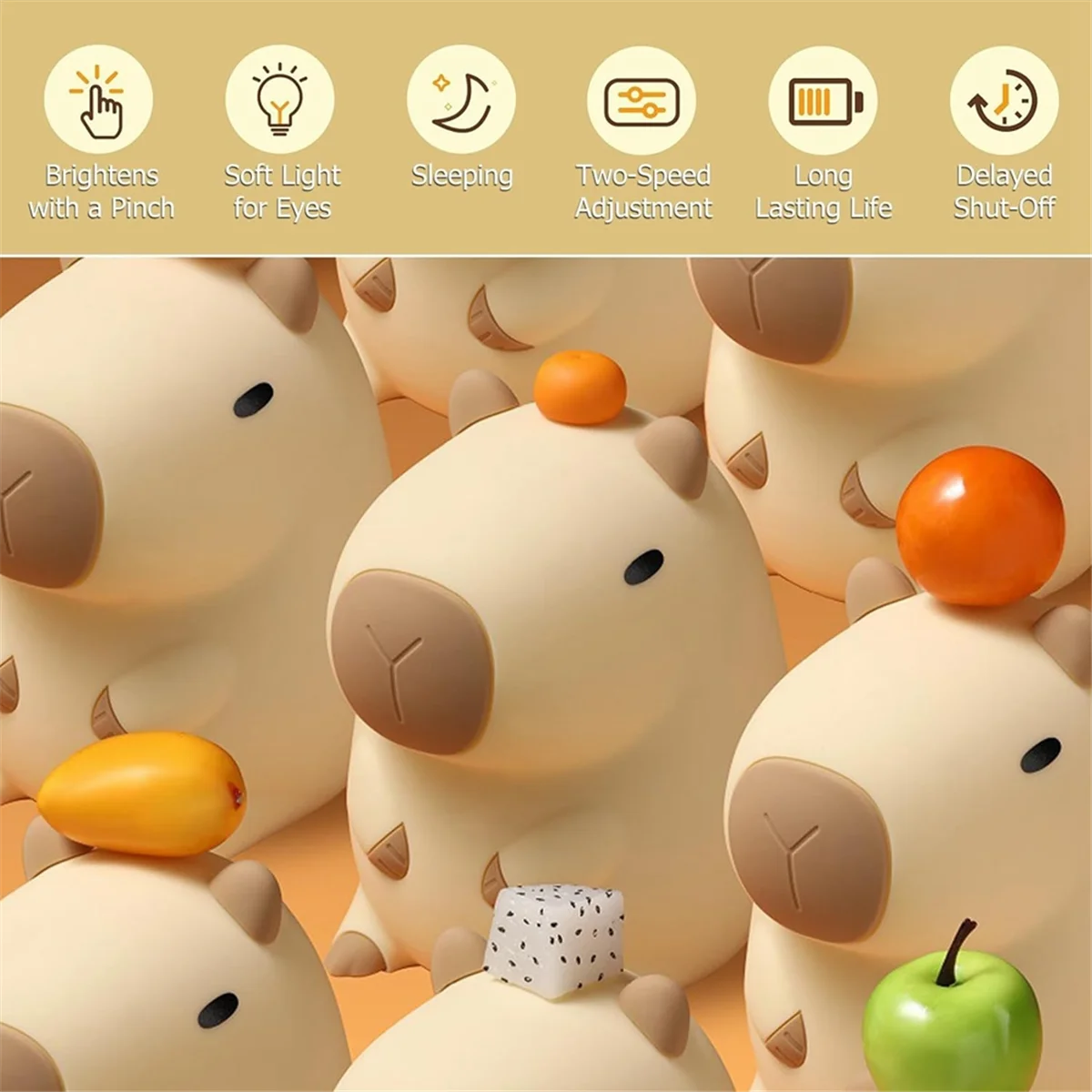 Ночник Live-Capybara, Светодиодный ночник Capybara Tap Tap, Лампа Capybara, Силиконовая милая ночь Capybara
Ночник Live-Capybara, Светодиодный ночник Capybara Tap Tap, Лампа Capybara, Силиконовая милая ночь Capybara