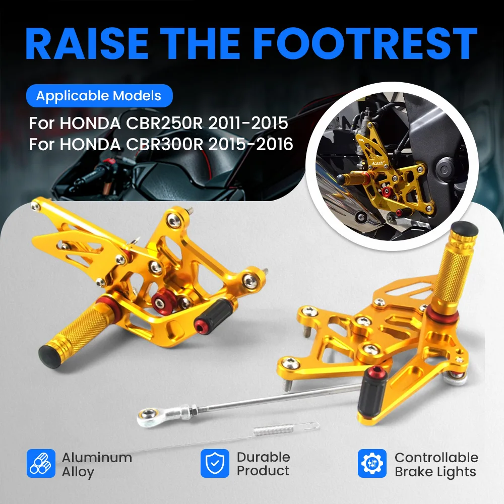 ARASHI Motorcycle Front Foot Pedal Foot Rset Foot Pegs Rear Set Rearset For HONDA CBR250R 2010-2014 CBR300R 2015-2016
ARASHI Motorcycle Front Foot Pedal Foot Rset Foot Pegs Rear Set Rearset For HONDA CBR250R 2010-2014 CBR300R 2015-2016